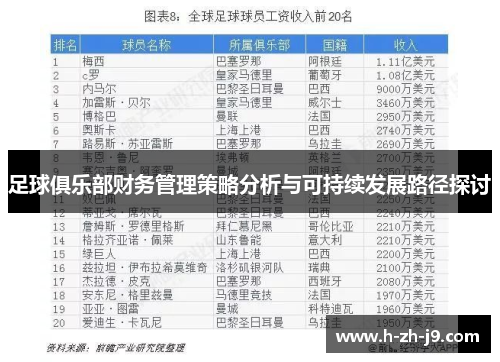 足球俱乐部财务管理策略分析与可持续发展路径探讨